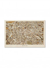 Berlin Germany Street Map Canvas Wall Art Multicolour 16 x 24inch