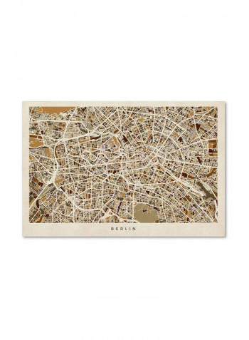 Berlin Germany Street Map Canvas Wall Art Multicolour 16 x 24inch