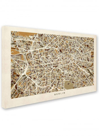 Berlin Germany Street Map Canvas Wall Art Multicolour 16 x 24inch