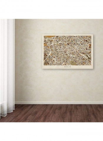 Berlin Germany Street Map Canvas Wall Art Multicolour 16 x 24inch