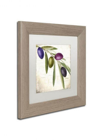 Olive Branch Iii Framed Wall Art multicolour 11 x 11inch