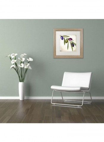 Olive Branch Iii Framed Wall Art multicolour 11 x 11inch