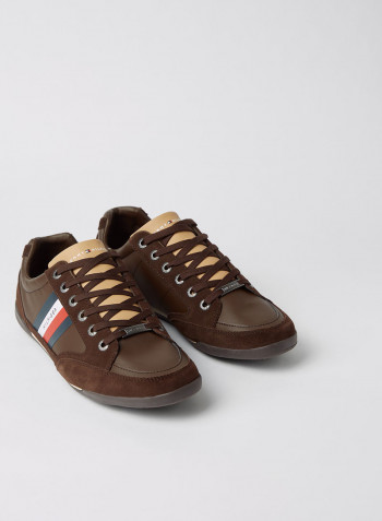Signature Suede Mix Cupsole Sneakers Cocoa