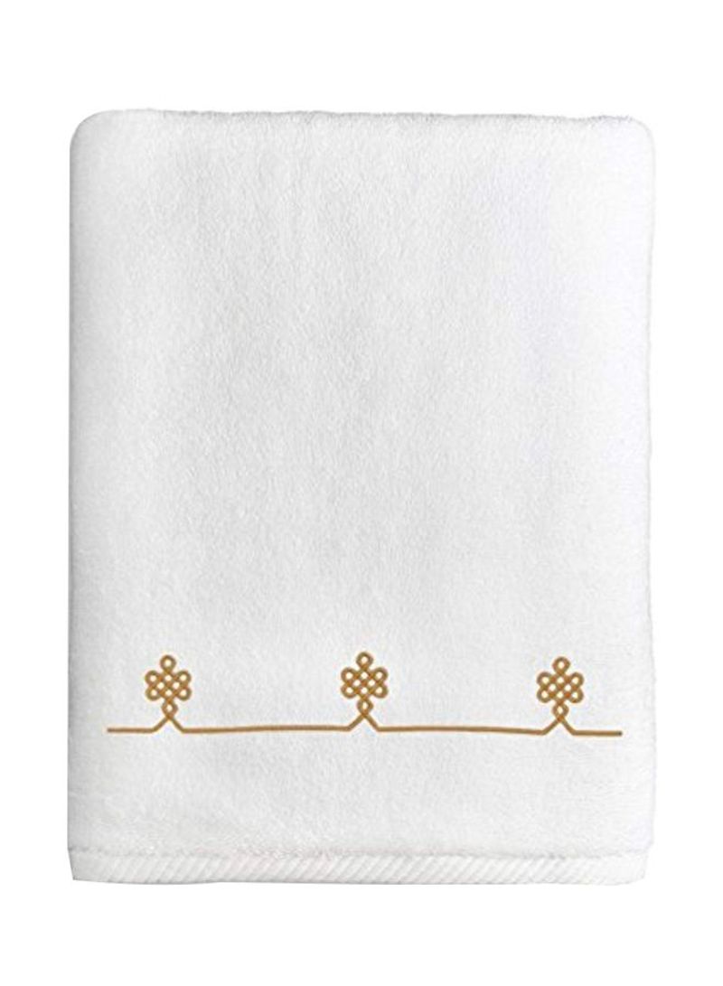 Cotton Bath Towel White/Gold 27x54inch
