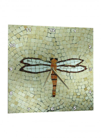 Dragonfly Printed Wall Clock Multicolour 15 x 15inch
