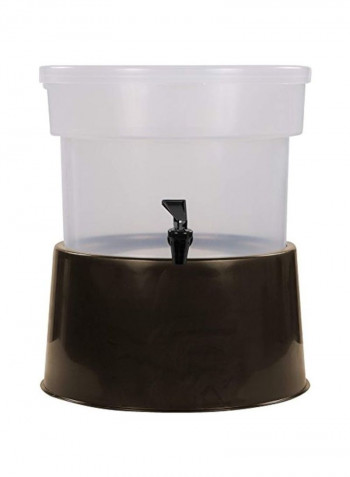 Polypropylene Round Beverage Dispenser With Base Brown/Clear 12.37x14.75inch