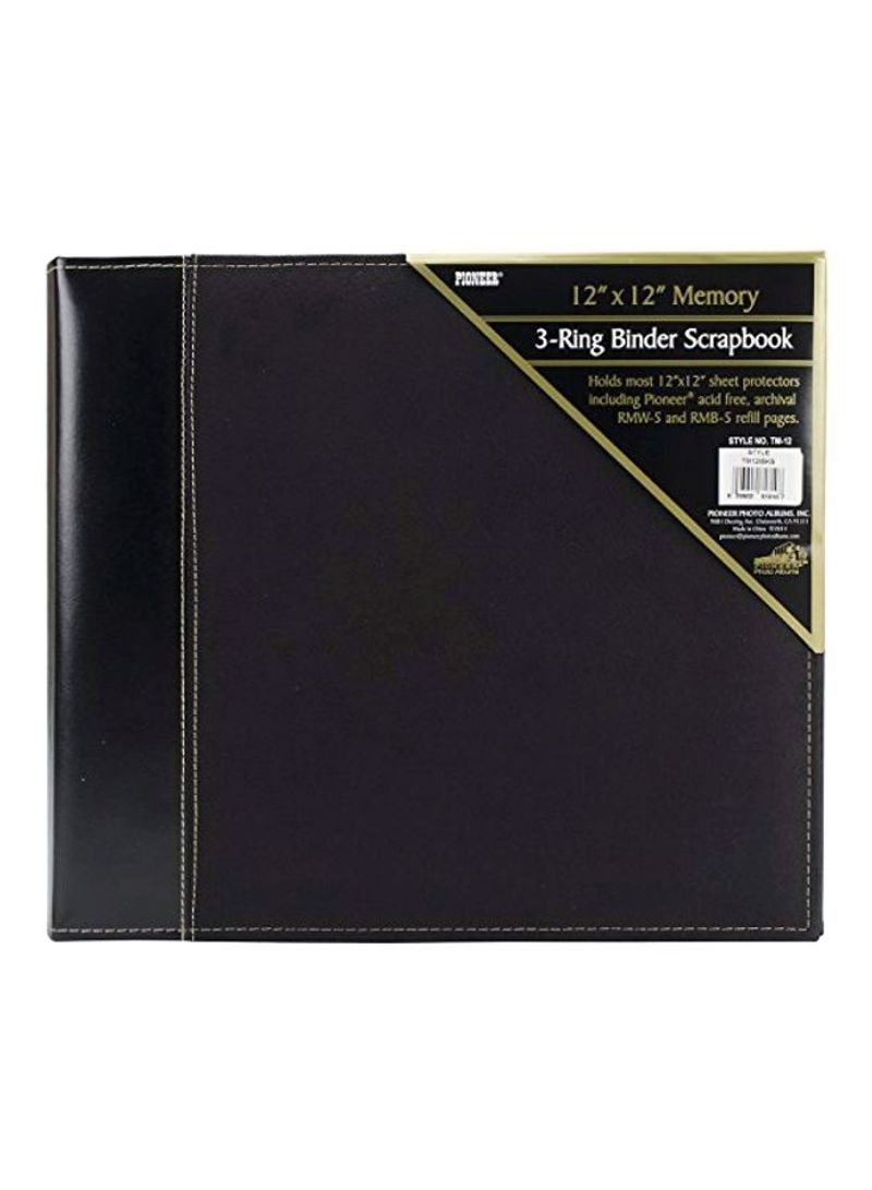 3-Ring Binder Faux Suede Cover Scrapbook Black