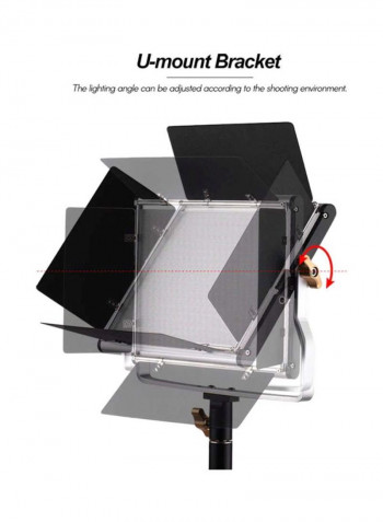 LED Photography Light With Barn Door 23.2x19.8cm Black/White