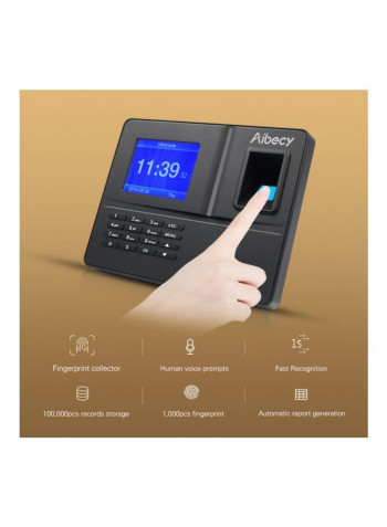 Biometric Attendance Fingerprint Machine Black