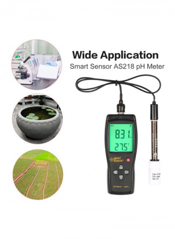 Smart Sensor Digital pH Meter Range Black 170x29x63mm