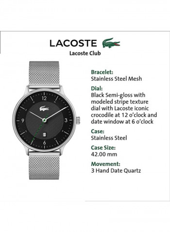 Men's Club Stainless Steel Analog Watch 2011118