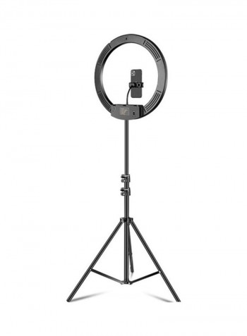 2-Piece Phone Clip Selfie Photography Ring Light Set Black