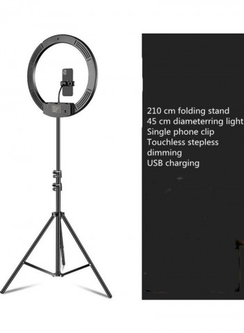 2-Piece Phone Clip Selfie Photography Ring Light Set Black