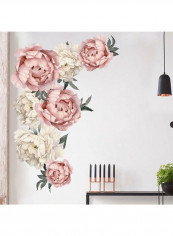 Floral Pattern Decorative Wall Sticker Pink/White/Green
