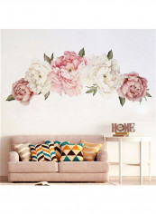 Floral Pattern Decorative Wall Sticker Pink/White/Green