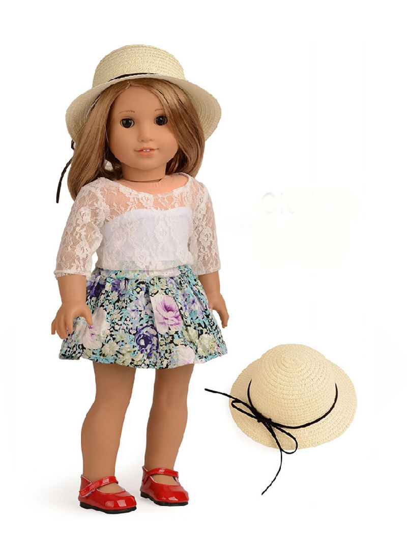 Lace Top Floral Skirt Set For American Girl Dolls