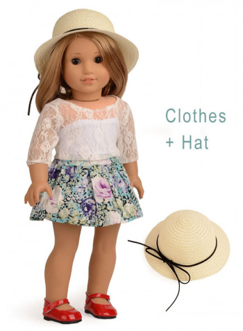 Lace Top Floral Skirt Set For American Girl Dolls