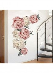 Peony Flower Sticker Pink/White/Green