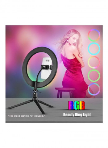 29-Mode RGB LED Ring Light with Phone Holder Ballhead Adapter Multicolour