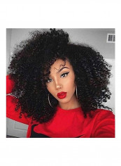 7-Piece Curly Clip-In Hair Extension Set Black 18inch