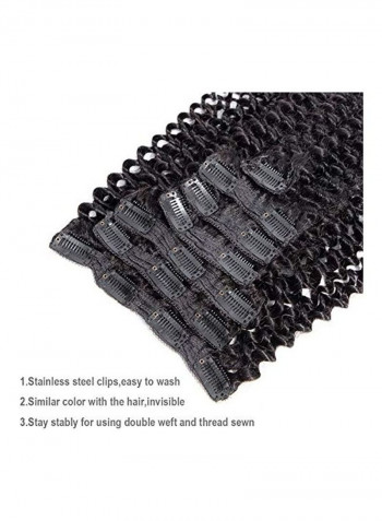 7-Piece Curly Clip-In Hair Extension Set Black 18inch