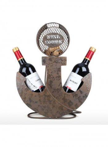 Anchor Shaped Wine Bottle Rack Coffee 42 x 35cm
