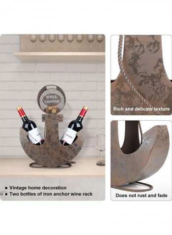 Anchor Shaped Wine Bottle Rack Coffee 42 x 35cm