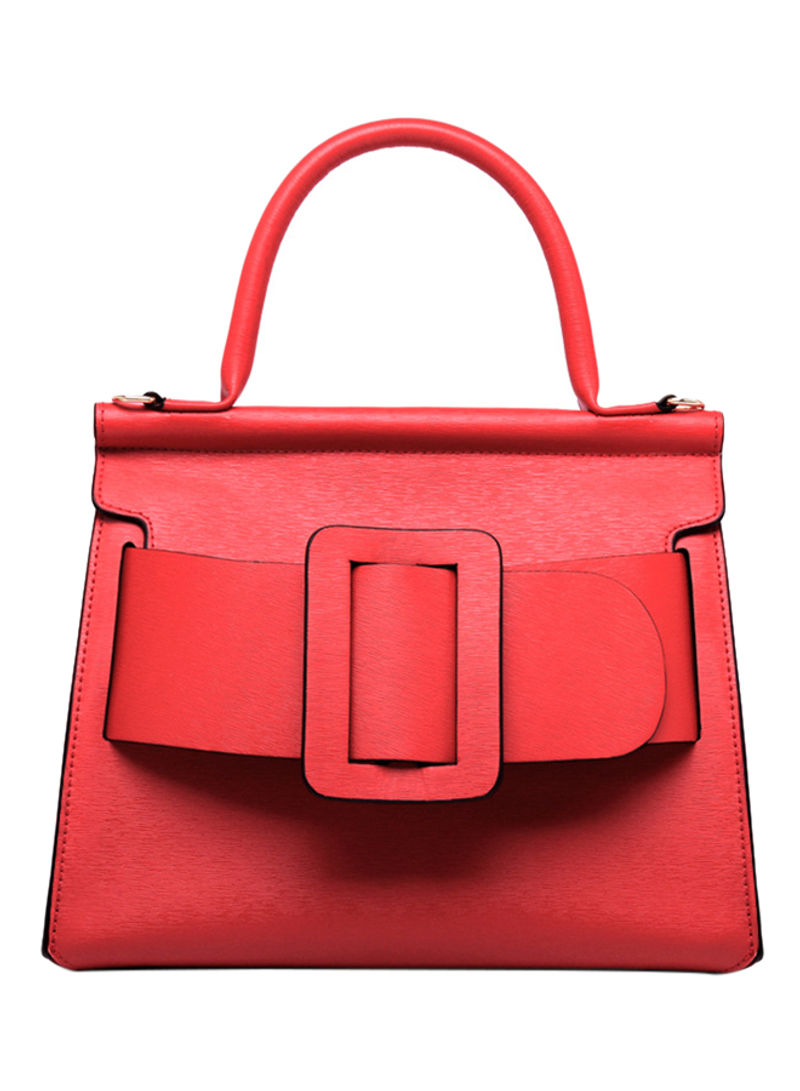 Leather Satchel Bag Red