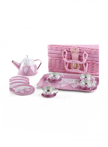 15-Piece Tin Tea Party Serveware Toy Set