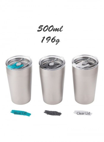 كوب شرب من التيتانيوم بحائط مزدوج مع ماصة 16.5 X 9.5 X 9.5سم