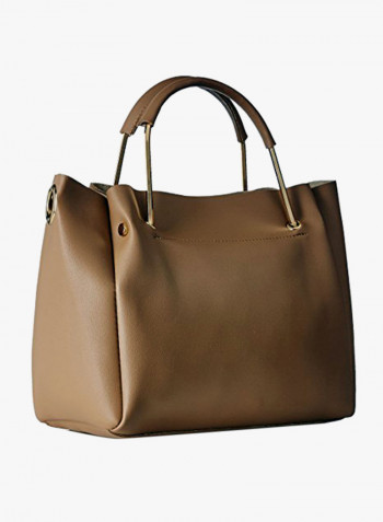 Polyester Blend Handbag LWHB02031BEIGE Brown