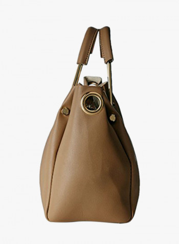 Polyester Blend Handbag LWHB02031BEIGE Brown