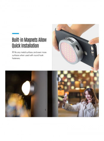 Mini RGB LED Video Light 7.5x2.3centimeter White