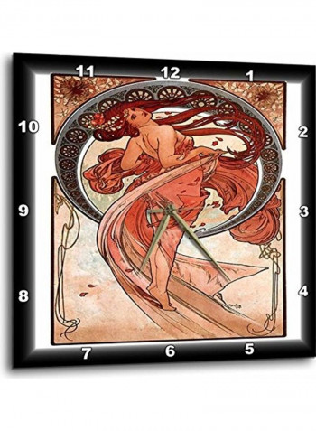 Alphonse Muchas Painting Dance Wall Clock Multicolour 15x15inch