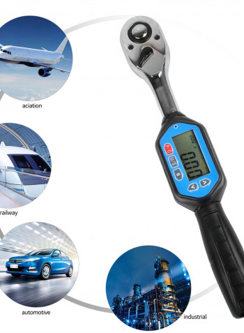 Digital Torque Wrench With Buzzer LED Indication Blue 34 x 5.50 x 9cm