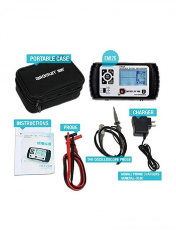 Handheld Digital Oscilloscope Kit Black/Silver 6.8x1.6x3.6inch