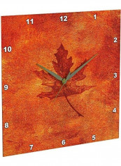 Maple Leaf Themed Wall Clock Orange