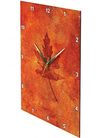 Maple Leaf Themed Wall Clock Orange