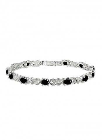 925 Sterling Silver Sapphire Studded Bracelet
