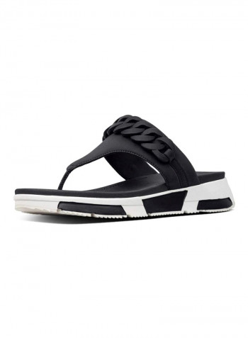 Heda Chain Thong Sandals Black