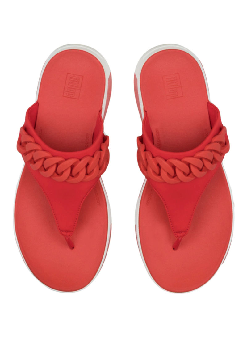 Heda Chain Thong Sandals Red