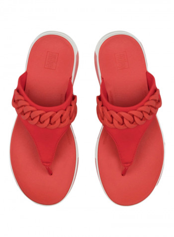 Heda Chain Thong Sandals Red