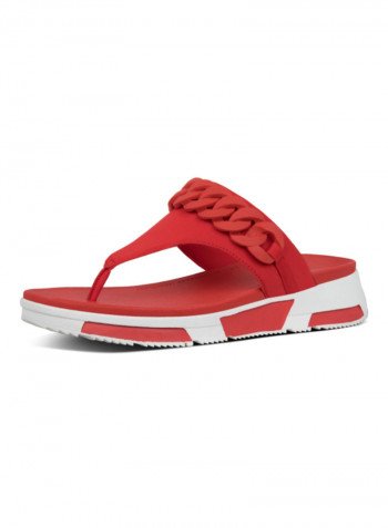 Heda Chain Thong Sandals Red