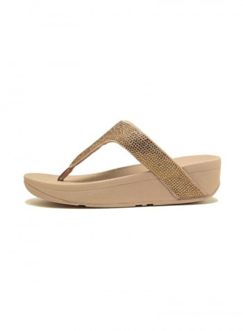 Lottie Shimmercrystal Toe-Thong Sandals Beige/Gold