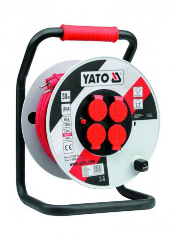 Cabel Reel With Stand Silver/Black/Red 30meter