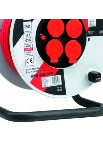 Cabel Reel With Stand Silver/Black/Red 30meter