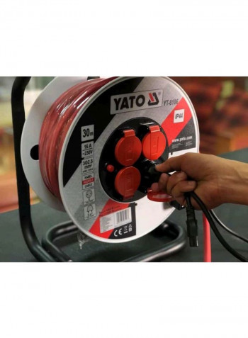 Cabel Reel With Stand Silver/Black/Red 30meter