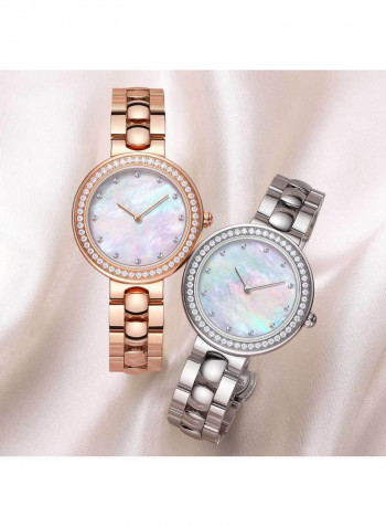 Crystal Quartz Wrist  Watch Silver