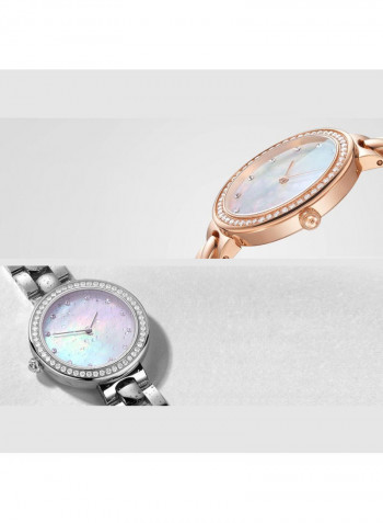 Crystal Quartz Wrist  Watch Silver