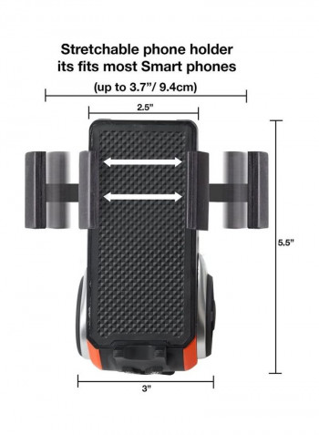 Zoom Tube Bicycle Bluetooth Speaker Phone Mount And Headlights 19.69cm